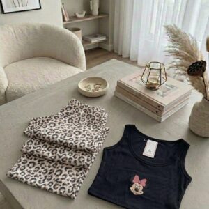Pyjama Minnie Léopard Femme 🐆🖤