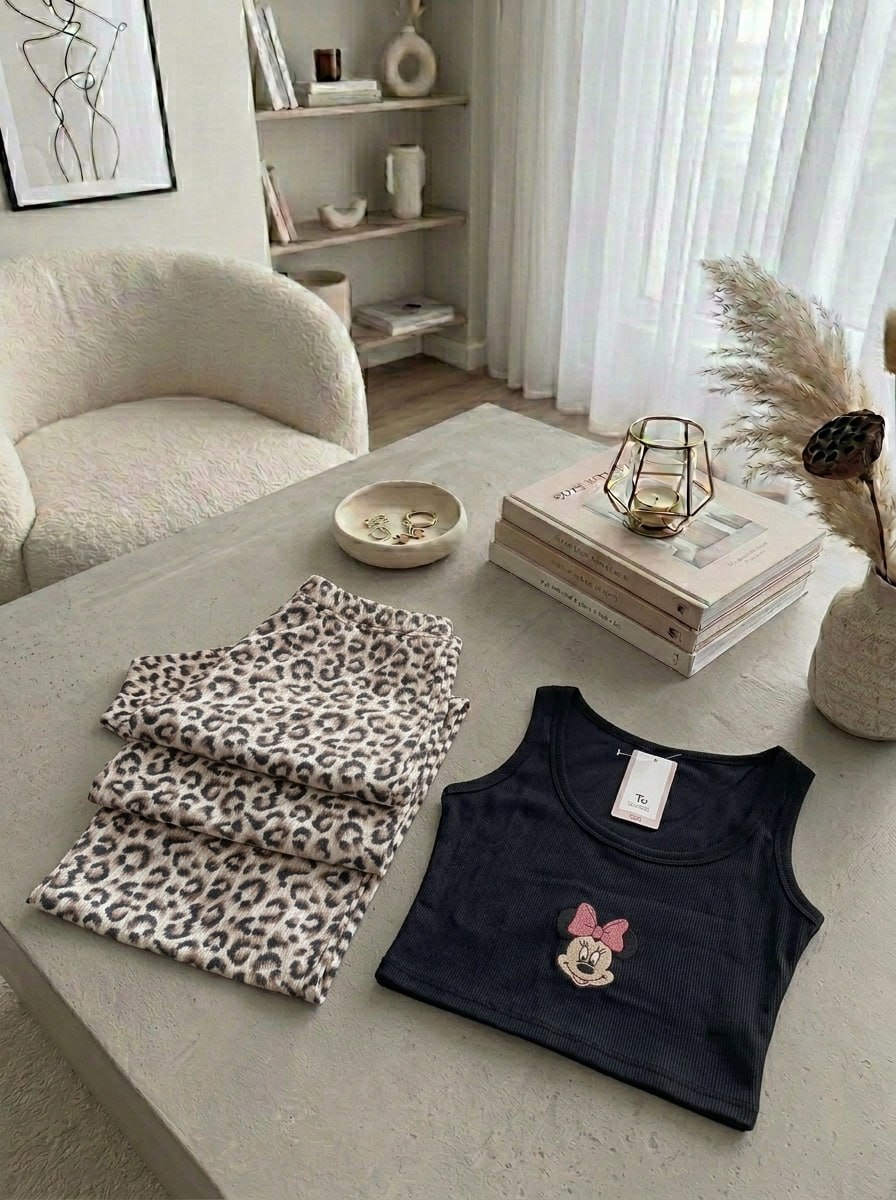 Pyjama Minnie Léopard Femme 🐆🖤